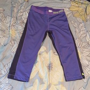 Purple Nike Dri Fit Capri Leggings